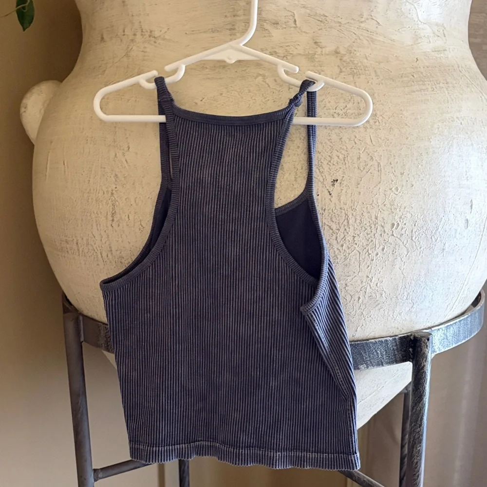 Aura Navy Blue Ribbed Camisole - Picture 3 of 3